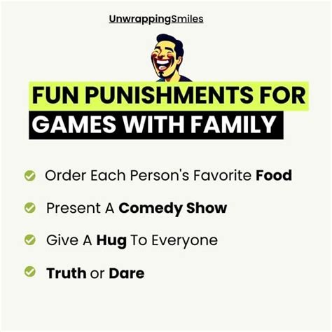 list of funny punishments|23 Fun and Creative Punishments For Games With Family.